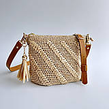 Kabelky - Crossbody prírodná kabelka z raffie - 17585689_