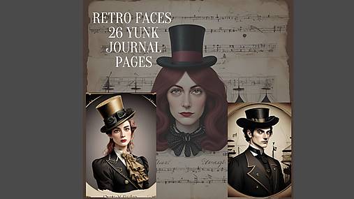 Kresby - RETRO FACES 26 PAGES - 17585244_