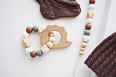 Hračky - Hryzadielko - ježko/hnedá - 17586425_