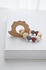 Hračky - Hryzadielko - ježko/hnedá - 17586427_