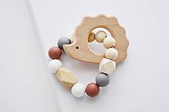 Hračky - Hryzadielko - ježko/hnedá - 17586428_