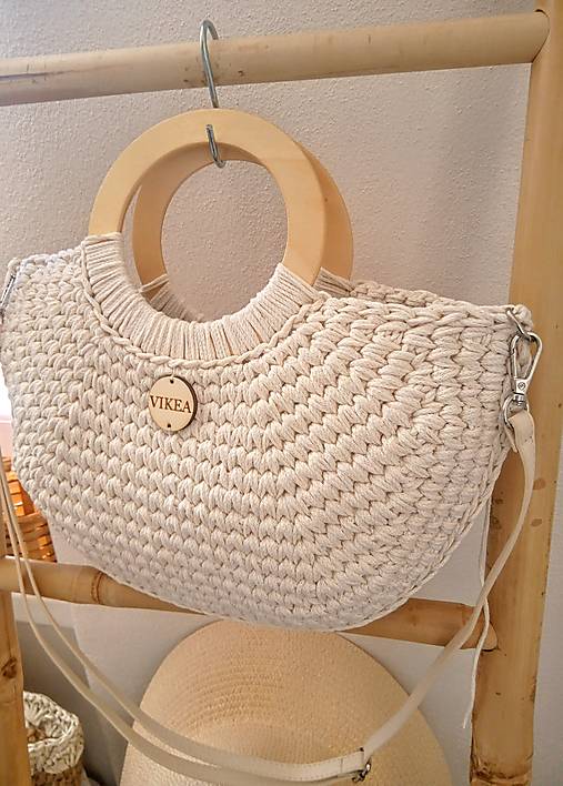 Taštičky - SUMMER BAG prírodná crossbody - 17586581_