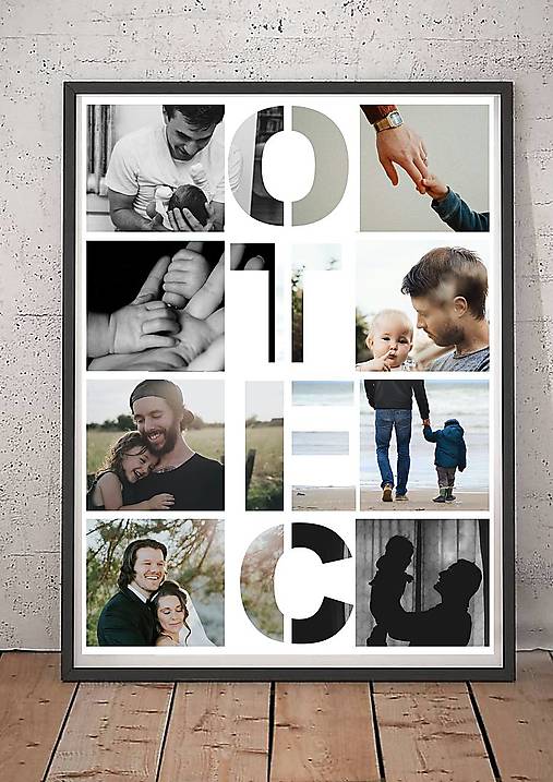 Obrazy - Obraz z fotografií na narodeniny pre otca Vlastný text Darček na Deň otcov (1,2,3 pdf digitálna verzia na vytlačenie) - 17586687_