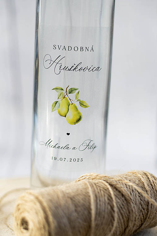 Úložné priestory & Organizácia - Transparentná etiketa na pálenku - Hruška - 17586585_