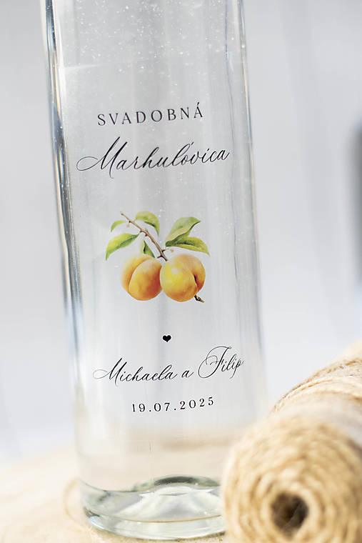 Úložné priestory & Organizácia - Transparentná etiketa na pálenku - Marhuľa - 17586589_