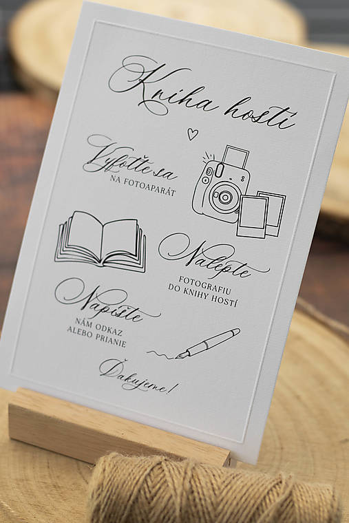 Papiernictvo - Kniha hostí (Instax) - Ozdobná kartička s vystúpeným okrajom - 17586655_
