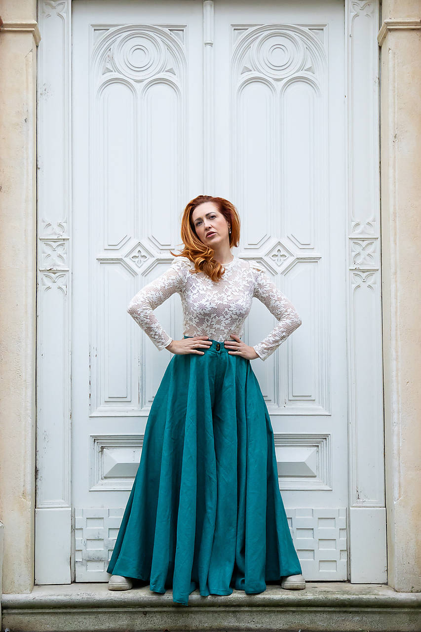 Sukňové maxi nohavice Elizabeth 82 pas