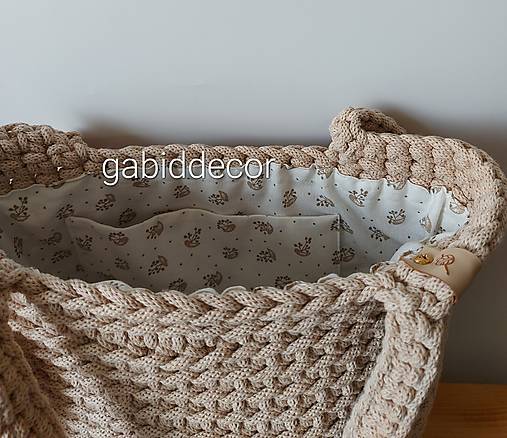 Kabelka/taška z kvalitných šnúr Gabi Basic - vyskladaj si kabelku (schopper) (Kabelka/taška z kvalitných šnúr Gabi Basic - vyskladaj si kabelku (schopper) - warm beige + podšívka)