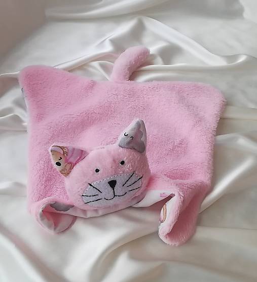 Hračky - Mojkáčik mačička- ružová  - 17586292_