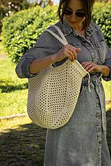 Veľké tašky - Taška háčkovaná (smotanová) - 17586939_
