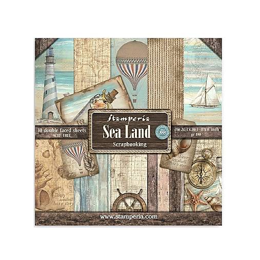 Papier - Scrapbook papier Stamperia 8x8 Sea Land - 17588533_