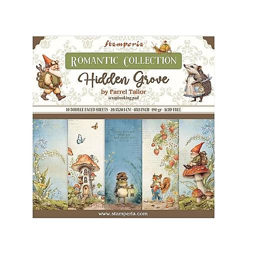 Papier - Stamperia Scrapbook papier Hidden Grove 8x8 - 17588620_