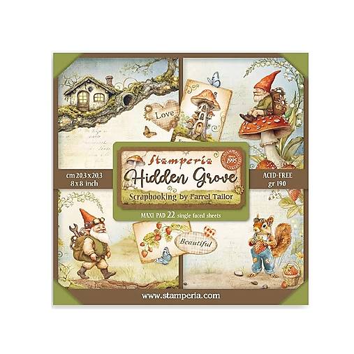 Papier - Stamperia Scrapbook papier Hidden Grove 8x8 Maxi - 17588633_