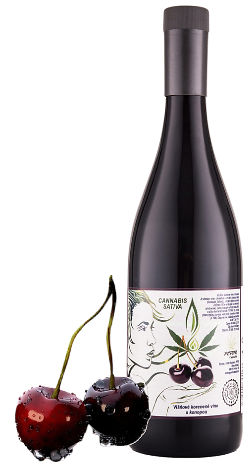 Alkoholické nápoje - Korenené višňové víno s konopou. - 17587907_