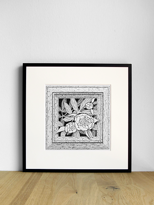 Grafika - Pivonka - séria Framed - 17587980_