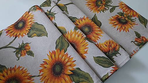 Úžitkový textil - Prestieranie ,,slnečnice na režnej" (Sada pre pani Karin) - 17589308_