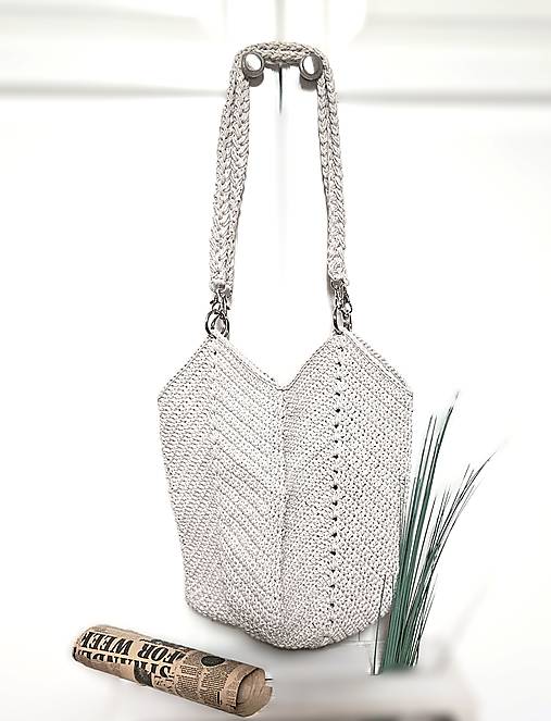 Kabelky - Háčkovaná shopperka Eco friendly Natur režná - 17589340_