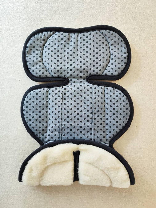 Detský textil - VLNIENKA podložka do autosedačky  Maxi Cosi Pebble Pro 360 100% Merino top super wash Natural Bodka sedocierna - 17589589_