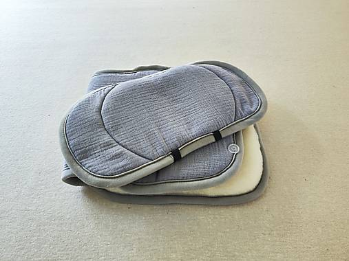Detský textil - VLNIENKA Podložka do autosedačky Axkid Spinkid 2 100% MERINO TOP SUPER WASH Natural  Mušelin šedý - 17589644_