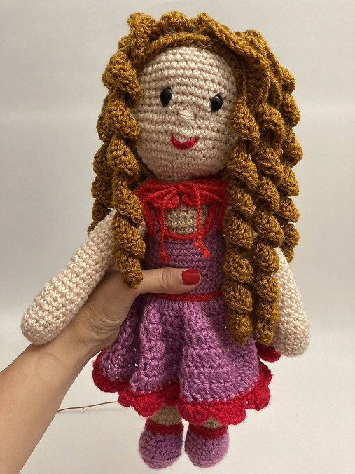 Hračky -  Bábiky /dievčatko/kučeravá hnedovláska - 17590643_