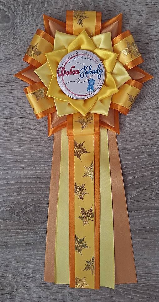 Iné šperky - Kokarda  žlté lístky - 17591509_