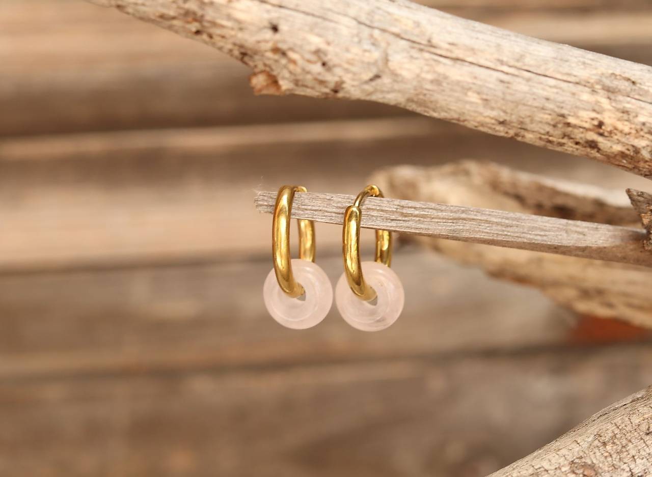 Náušnice kruhy ruženín