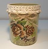 Dekorácie - Svietnik - vintage kytička - 17592545_
