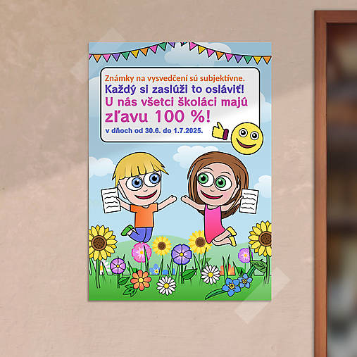 Grafika - Reklama na akciu za KAŽDÉ vysvedčenie (lúka) - 17591589_