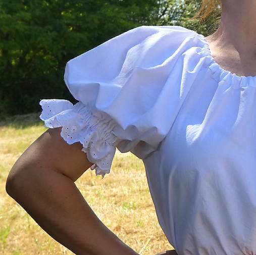 Blúzky a košele - Košeľa dámska ľudová s madeirou Margarétky L / XL - 17594324_
