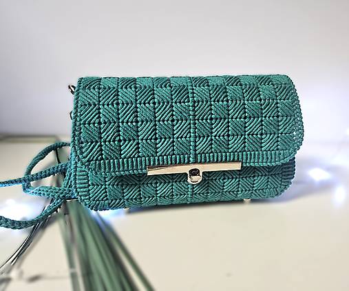 Kabelky - Vyšívaná kabelka OEKO-TEX® Tyrkys - 17594231_