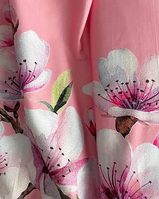 sakura, extra kvalitný 100 % bavlnený satén s certifikátom, šírka 160 cm