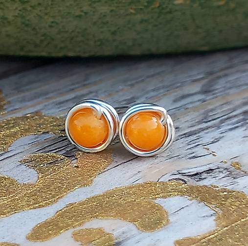 Náušnice - Extramini napichovačky jadeit - 17594085_