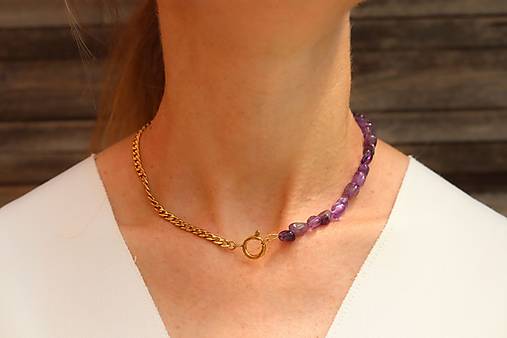 Náhrdelník choker - ametyst