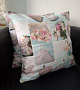 Úžitkový textil - Obliečka na vankúš vintage motív (50×50cm) - 17596406_