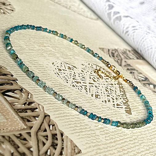 Luxury Apatite Necklace Stainless Steel / Náhrdelník tieňovaný apatit E008