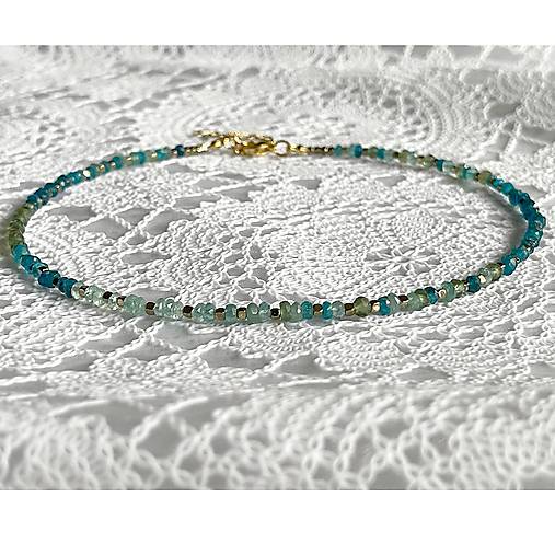 Luxury Apatite Necklace Stainless Steel / Náhrdelník tieňovaný apatit E008