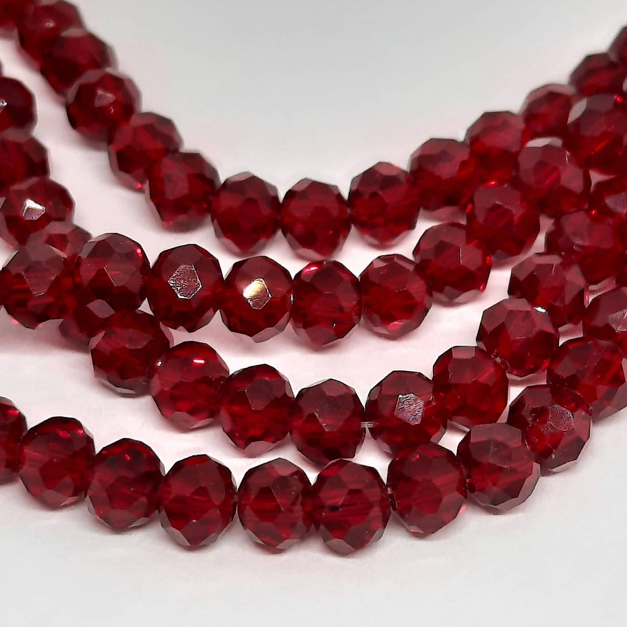 Sklenená rondelka 6x4mm-1ks (červená granátová)