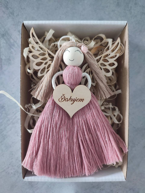 Dekorácie - Anjelik pre pani učiteľku - 17595201_
