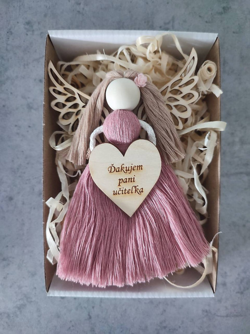 Dekorácie - Anjelik pre pani učiteľku - 17595211_