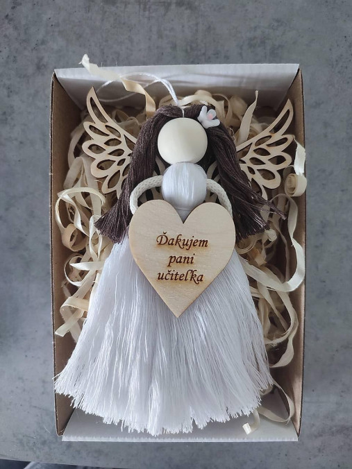 Dekorácie - Anjelik pre pani učiteľku - 17595213_
