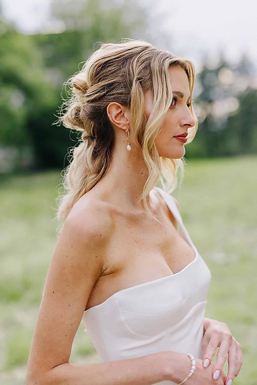 Kruhové náušnice s riečnou perlou