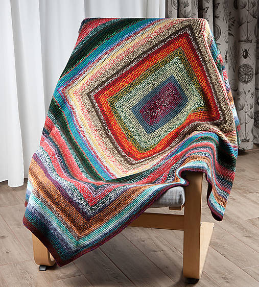 Úžitkový textil - Farebná háčkovaná deka - 130 x 160 cm - 17594926_