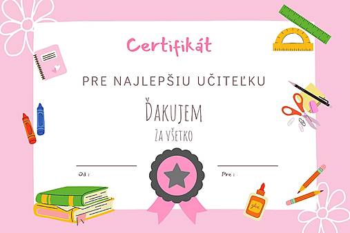 Certifikát pre učiteľa