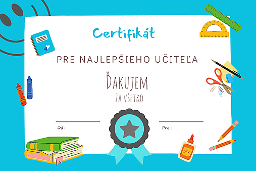 Certifikát pre učiteľa