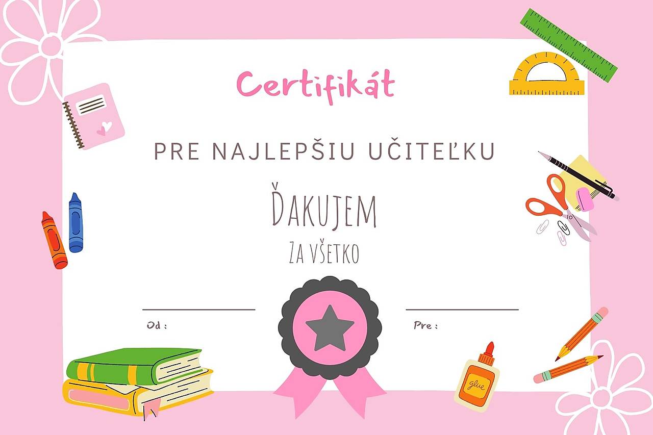 Certifikát pre učiteľa