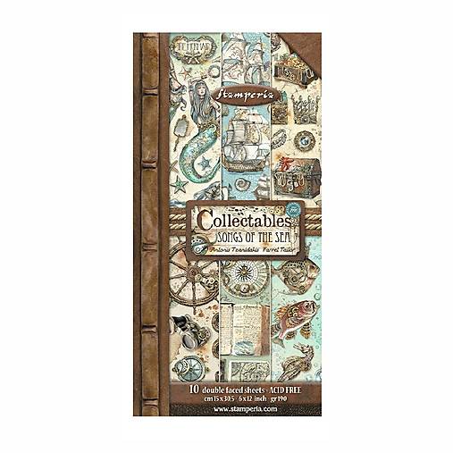 Papier - Scrapbook papier Stamperia 6x12 Collectables Songs of the Sea - 17597653_