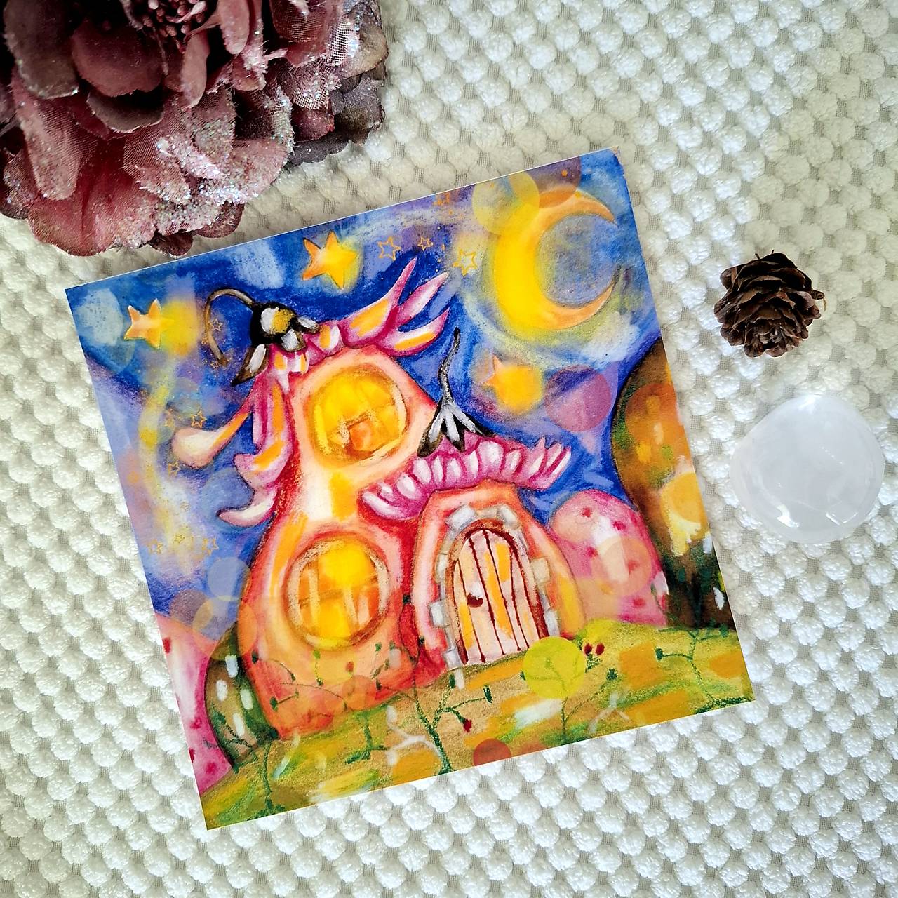 Kvetinové domčeky / print 