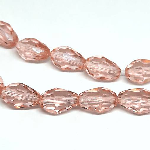 Skl.brúsená kvapka 12x8mm-1ks (červenkastoružová transp.)