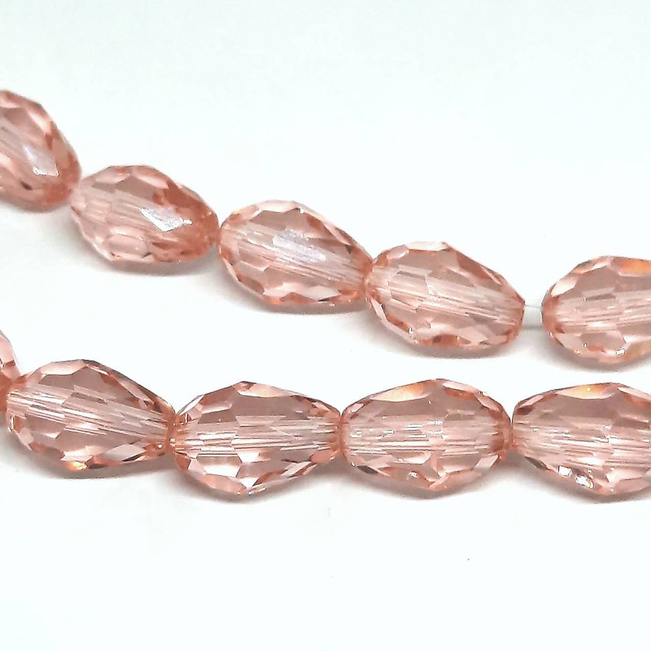 Skl.brúsená kvapka 12x8mm-1ks (červenkastoružová transp.)