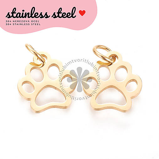 Komponenty - (4344) Labka, 13x12 mm - 1 ks - 17597196_